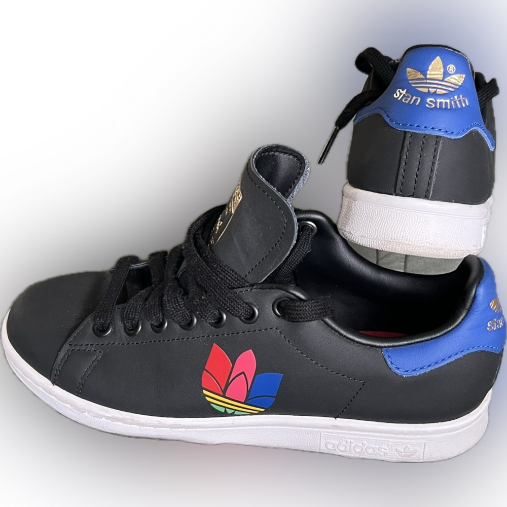 Adidas Stan Smith Tre-Foil Black Colorful Womens Shoes